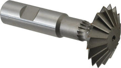 Made in USA - 1-7/8° 1-7/8" Cut Diam, 5/8" Cut Width, 3/4" Shank, High Speed Steel Double-Angle Cutter - USA Tool & Supply