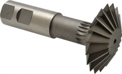 Made in USA - 2-1/4° 2-1/4" Cut Diam, 3/4" Cut Width, 7/8" Shank, High Speed Steel Double-Angle Cutter - USA Tool & Supply