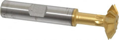 Made in USA - 3/4° 3/4" Cut Diam, 3/16" Cut Width, 3/8" Shank, High Speed Steel Double-Angle Cutter - USA Tool & Supply