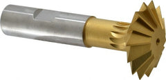 Made in USA - 1-1/2° 1-1/2" Cut Diam, 1/2" Cut Width, 5/8" Shank, High Speed Steel Double-Angle Cutter - USA Tool & Supply