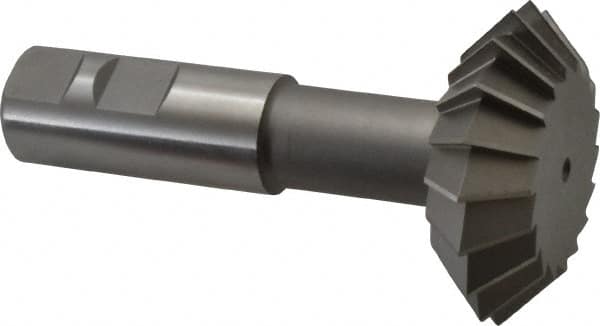 Made in USA - 2-1/4° 2-1/4" Cut Diam, 3/4" Cut Width, 7/8" Shank, High Speed Steel Double-Angle Cutter - USA Tool & Supply