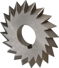 Made in USA - 4° 4" Cut Diam, 1/2" Cut Width, 1-1/4" Arbor, High Speed Steel Double-Angle Cutter - USA Tool & Supply