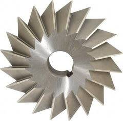 Made in USA - 6° 6" Cut Diam, 1-1/2" Cut Width, 1-1/4" Arbor, High Speed Steel Double-Angle Cutter - USA Tool & Supply