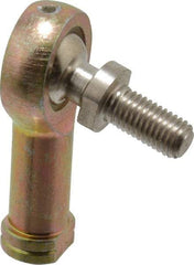 Alinabal - 1/4" ID, 3/4" Max OD, 1,650 Lb Max Static Cap, Spherical Rod End - 1/4-28 LH, 3/8" Shank Diam, 3/4" Shank Length, Steel with Molded Nyloy Raceway - USA Tool & Supply