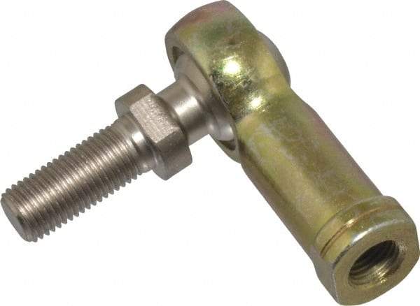 Alinabal - 3/8" ID, 1" Max OD, 3,250 Lb Max Static Cap, Spherical Rod End - 3/8-24 LH, 9/16" Shank Diam, 15/16" Shank Length, Steel with Molded Nyloy Raceway - USA Tool & Supply