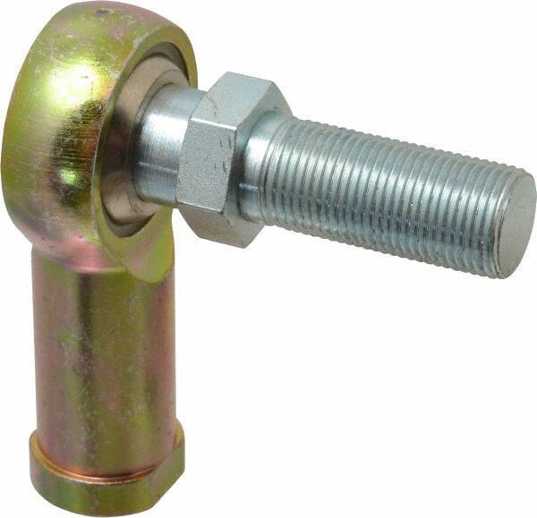 Alinabal - 3/4" ID, 1-3/4" Max OD, 9,000 Lb Max Static Cap, Spherical Rod End - 3/4-16 RH, 1" Shank Diam, 1-3/4" Shank Length, Steel with Molded Nyloy Raceway - USA Tool & Supply