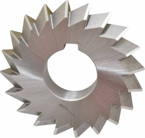 Made in USA - 2-3/4° 2-3/4" Cut Diam, 1/2" Cut Width, 1" Arbor, High Speed Steel Double-Angle Cutter - USA Tool & Supply