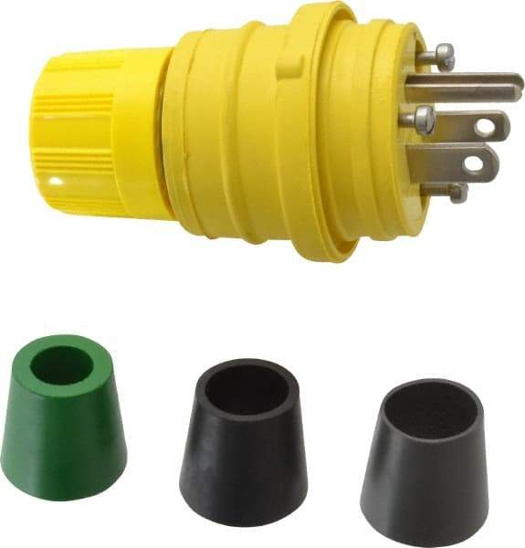 Value Collection - 125 Volt, 15 Amp, 5-15 Configuration, Industrial Grade, Self Grounding Plug - 2 Poles, IP67 - USA Tool & Supply