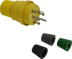 Value Collection - 125/250 Volt, 10, 15 Amp, NonNEMA Configuration, Industrial Grade, Ungrounded Plug - 3 Poles, IP67 - USA Tool & Supply