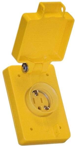 Value Collection - 250 VAC, 15 Amp, 6-15R NEMA, Ungrounded Receptacle - 2 Poles, 3 Wire, Female End, Yellow - USA Tool & Supply