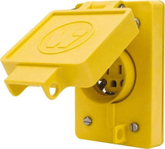 Value Collection - 125 VAC, 20 Amp, 5-20R NEMA, Ungrounded Receptacle - 2 Poles, 3 Wire, Female End, Yellow - USA Tool & Supply