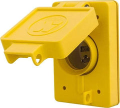 Value Collection - 125 VAC, 15 Amp, 5-15P NEMA, Ungrounded Receptacle - 2 Poles, 3 Wire, Male End, Yellow - USA Tool & Supply
