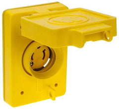 Value Collection - 125 VAC, 15 Amp, L1-15R NEMA, Ungrounded Receptacle - 2 Poles, 2 Wire, Female End, Yellow - USA Tool & Supply