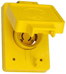 Value Collection - 250 VAC, 20 Amp, L2-20R NEMA, Ungrounded Receptacle - 2 Poles, 2 Wire, Female End, Yellow - USA Tool & Supply