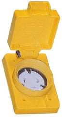 Value Collection - 250 VAC, 20 Amp, L6-20R NEMA, Self Grounding Receptacle - 2 Poles, 3 Wire, Female End, Yellow - USA Tool & Supply