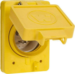 Value Collection - 125 VAC, 20 Amp, L5-20P NEMA, Ungrounded Receptacle - 2 Poles, 3 Wire, Male End, Yellow - USA Tool & Supply