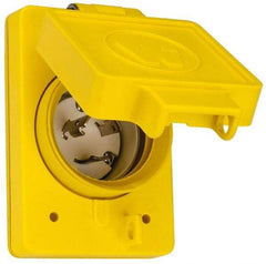 Value Collection - 250 VAC, 20 Amp, L6-20P NEMA, Ungrounded Receptacle - 2 Poles, 3 Wire, Male End, Yellow - USA Tool & Supply