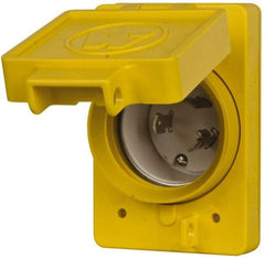 Value Collection - 125 VAC, 30 Amp, L5-30P NEMA, Self Grounding Receptacle - 2 Poles, 3 Wire, Male End, Yellow - USA Tool & Supply