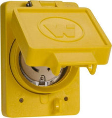 Value Collection - 125/250 VAC, 30 Amp, L14-30R NEMA, Ungrounded Receptacle - 3 Poles, 4 Wire, Female End, Yellow - USA Tool & Supply