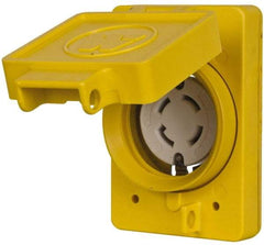 Value Collection - 250 VAC, 30 Amp, L15-30R NEMA, Self Grounding Receptacle - 3 Poles, 3 Wire, Female End, Yellow - USA Tool & Supply