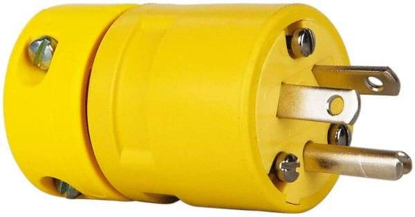 Value Collection - 277 VAC, 15 Amp, L7-15 NEMA, Straight, Ungrounded, Industrial Grade Connector - 2 Pole, 3 Wire, Rubber, Yellow - USA Tool & Supply