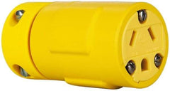 Value Collection - 277 VAC, 15 Amp, 7-15 NEMA, Straight, Ungrounded, Industrial Grade Connector - 2 Pole, 3 Wire, Rubber, Yellow - USA Tool & Supply