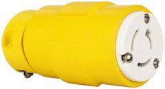 Value Collection - 125/250 VAC, 20 Amp, NonNEMA, Straight, Ungrounded, Industrial Grade Connector - 3 Pole, 3 Wire, 1 Phase, Rubber, Yellow - USA Tool & Supply