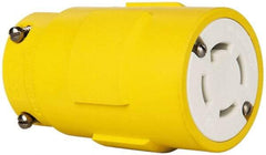 Value Collection - 125/250 VAC, 30 Amp, NonNEMA, Straight, Ungrounded, Industrial Grade Connector - 4 Pole, 4 Wire, 1 Phase, Rubber, Yellow - USA Tool & Supply