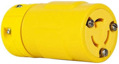 Value Collection - 125 VAC, 15 Amp, L5-15 NEMA, Straight, Ungrounded, Industrial Grade Connector - 2 Pole, 3 Wire, 1 Phase, Rubber, Yellow - USA Tool & Supply