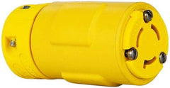 Value Collection - 250 VAC, 15 Amp, L6-15 NEMA, Straight, Ungrounded, Industrial Grade Connector - 2 Pole, 3 Wire, 1 Phase, Rubber, Yellow - USA Tool & Supply