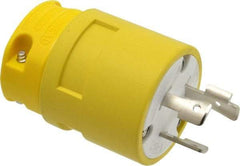 Value Collection - 277 VAC, 20 Amp, L7-20 NEMA, Straight, Ungrounded, Industrial Grade Plug - 2 Pole, 3 Wire, 1 Phase, Rubber, Yellow - USA Tool & Supply