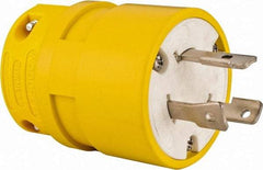 Value Collection - 277 VAC, 30 Amp, L7-30 NEMA, Straight, Ungrounded, Industrial Grade Plug - 2 Pole, 3 Wire, 1 Phase, Rubber, Yellow - USA Tool & Supply