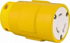 Value Collection - 277 VAC, 30 Amp, L7-30 NEMA, Straight, Ungrounded, Industrial Grade Connector - 2 Pole, 3 Wire, 1 Phase, Rubber, Yellow - USA Tool & Supply
