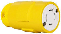 Value Collection - 125/250 VAC, 20 Amp, L14-20 NEMA, Straight, Ungrounded, Industrial Grade Connector - 3 Pole, 4 Wire, 1 Phase, Rubber, Yellow - USA Tool & Supply
