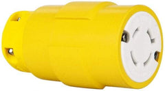 Value Collection - 480 VAC, 20 Amp, L16-20 NEMA, Straight, Ungrounded, Industrial Grade Connector - 3 Pole, 4 Wire, 3 Phase, Rubber, Yellow - USA Tool & Supply