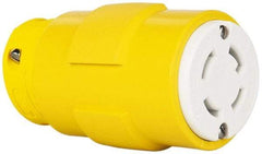 Value Collection - 250 VAC, 30 Amp, L15-30 NEMA, Straight, Ungrounded, Industrial Grade Connector - 3 Pole, 4 Wire, 1 Phase, Rubber, Yellow - USA Tool & Supply