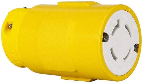 Value Collection - 600 VAC, 30 Amp, L17-30 NEMA, Straight, Ungrounded, Industrial Grade Connector - 3 Pole, 4 Wire, Rubber, Yellow - USA Tool & Supply