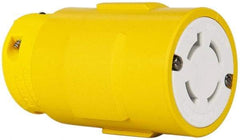 Value Collection - 600 VAC, 30 Amp, L17-30 NEMA, Straight, Ungrounded, Industrial Grade Connector - 3 Pole, 4 Wire, Rubber, Yellow - USA Tool & Supply