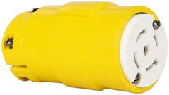 Value Collection - 347/600 VAC, 20 Amp, L23-20 NEMA, Straight, Ungrounded, Industrial Grade Connector - 4 Pole, 5 Wire, Rubber, Yellow - USA Tool & Supply
