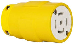 Value Collection - 347/600 VAC, 30 Amp, L23-30 NEMA, Straight, Ungrounded, Industrial Grade Connector - 4 Pole, 5 Wire, 3 Phase, Rubber, Yellow - USA Tool & Supply