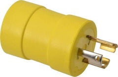 Woodhead Electrical - 1 Outlet, 125 VAC, 15 Amp, Yellow, Single Outlet Adapter - 5-15R, L5-15 NEMA Configuration, CSA Certified, CSA File LR6837, UL File E10176, UL Listed - USA Tool & Supply