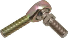 Alinabal - 1/2" ID, 1-5/16" Max OD, 6,400 Lb Max Static Cap, Spherical Rod End - 1/2-20 RH, 3/4" Shank Diam, 1-1/2" Shank Length, Steel with Molded Nyloy Raceway - USA Tool & Supply