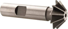 Made in USA - 1" Diam x 5/16" Width of Cut, 45° Included Angle, Shank Connection, High Speed Steel Single Angle Cutter - 1/2" Shank Diam, 2-1/2" Overall Length, Right Hand Cut, Uncoated - USA Tool & Supply