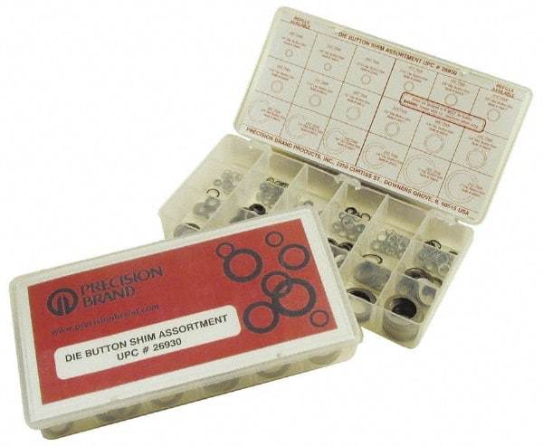 Precision Brand - 450 Piece, Steel Die Button Shim - USA Tool & Supply