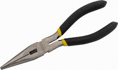 Stanley - 6-3/4" OAL, 2-3/16" Jaw Length x 25/32" Jaw Width, Long Nose Side Cutting Needle Nose Pliers - Serrated Jaw, Cushion Grip Handles - USA Tool & Supply