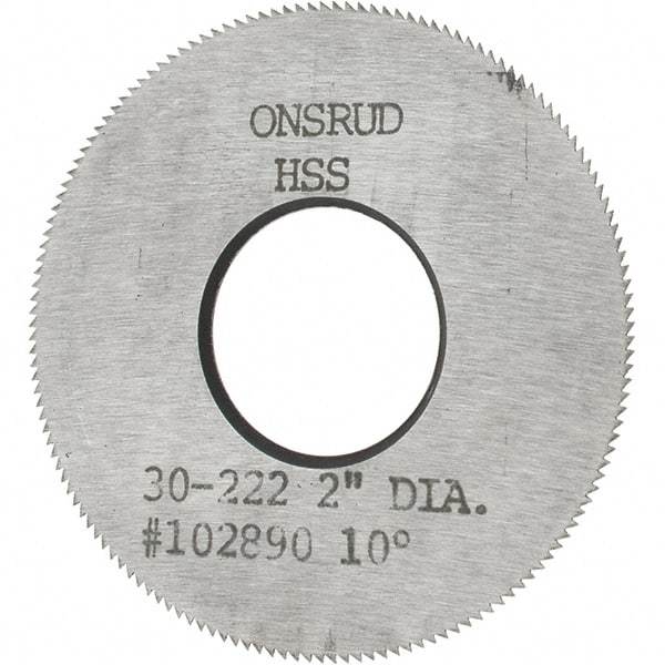 Onsrud - 2" Diam x 0.032" Blade Thickness x 3/4" Arbor Hole Diam, 150 Tooth Slitting and Slotting Saw - Arbor Connection, High Speed Steel - USA Tool & Supply