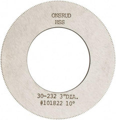 Onsrud - 3" Diam x 0.032" Blade Thickness x 1-5/8" Arbor Hole Diam, 224 Tooth Slitting and Slotting Saw - Arbor Connection, High Speed Steel - USA Tool & Supply