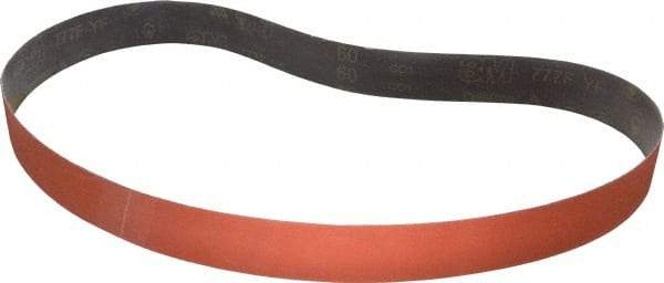 3M - 2" Wide x 60" OAL, 60 Grit, Ceramic Abrasive Belt - Ceramic, Medium, Coated, YF Weighted Cloth Backing, Wet/Dry, Series 777F - USA Tool & Supply