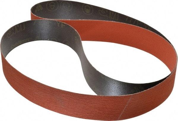 3M - 2" Wide x 72" OAL, 80 Grit, Ceramic Abrasive Belt - Ceramic, Medium, Coated, YF Weighted Cloth Backing, Wet/Dry, Series 777F - USA Tool & Supply