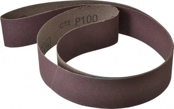 3M - 2" Wide x 60" OAL, 100 Grit, Aluminum Oxide Abrasive Belt - Aluminum Oxide, Fine, Coated, X Weighted Cloth Backing, Series 341D - USA Tool & Supply